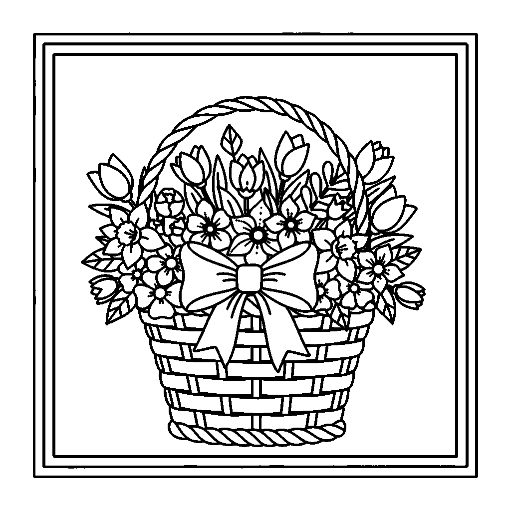 Easter Basket with Flowers