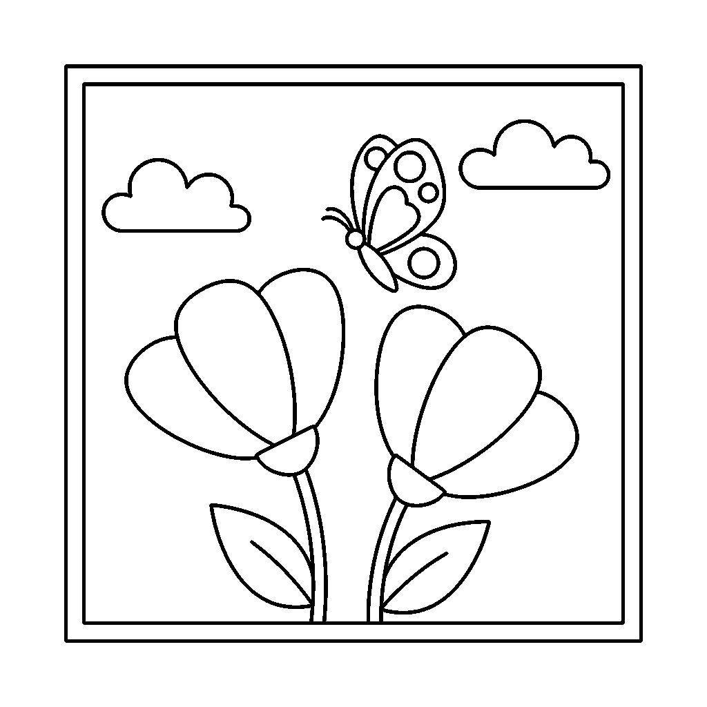 Butterfly and Flowers