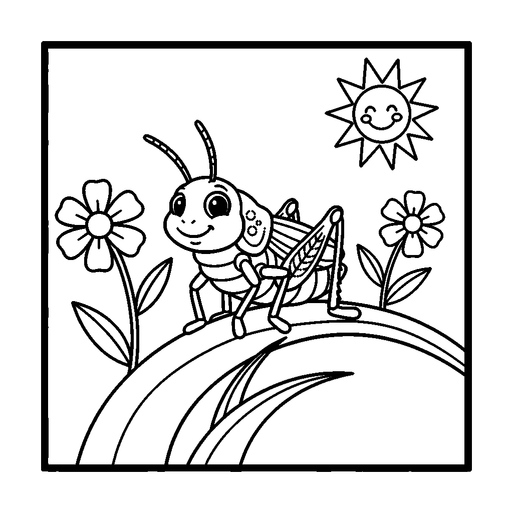 Grasshopper on Grass