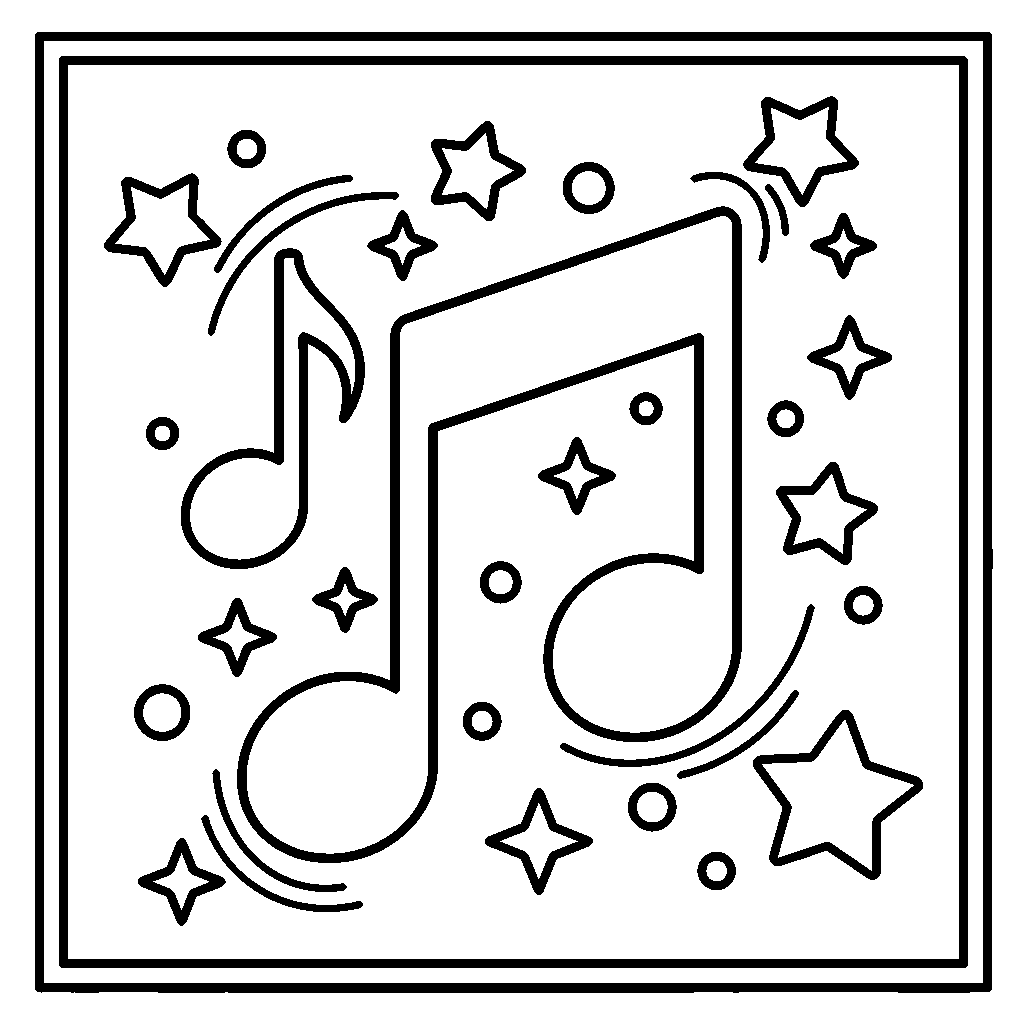 Music Notes and Stars